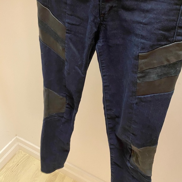 Rag n Bone Leather Paneled Skinny Jeans - Picture 2 of 4